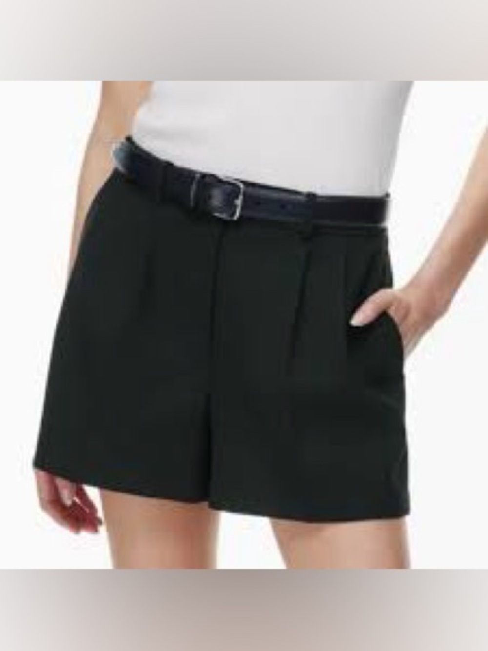 Wilfred Black High-Rise Pleated Women's Shorts 1092